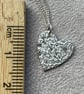 Silver heart necklace with lovely texture  - Image 2