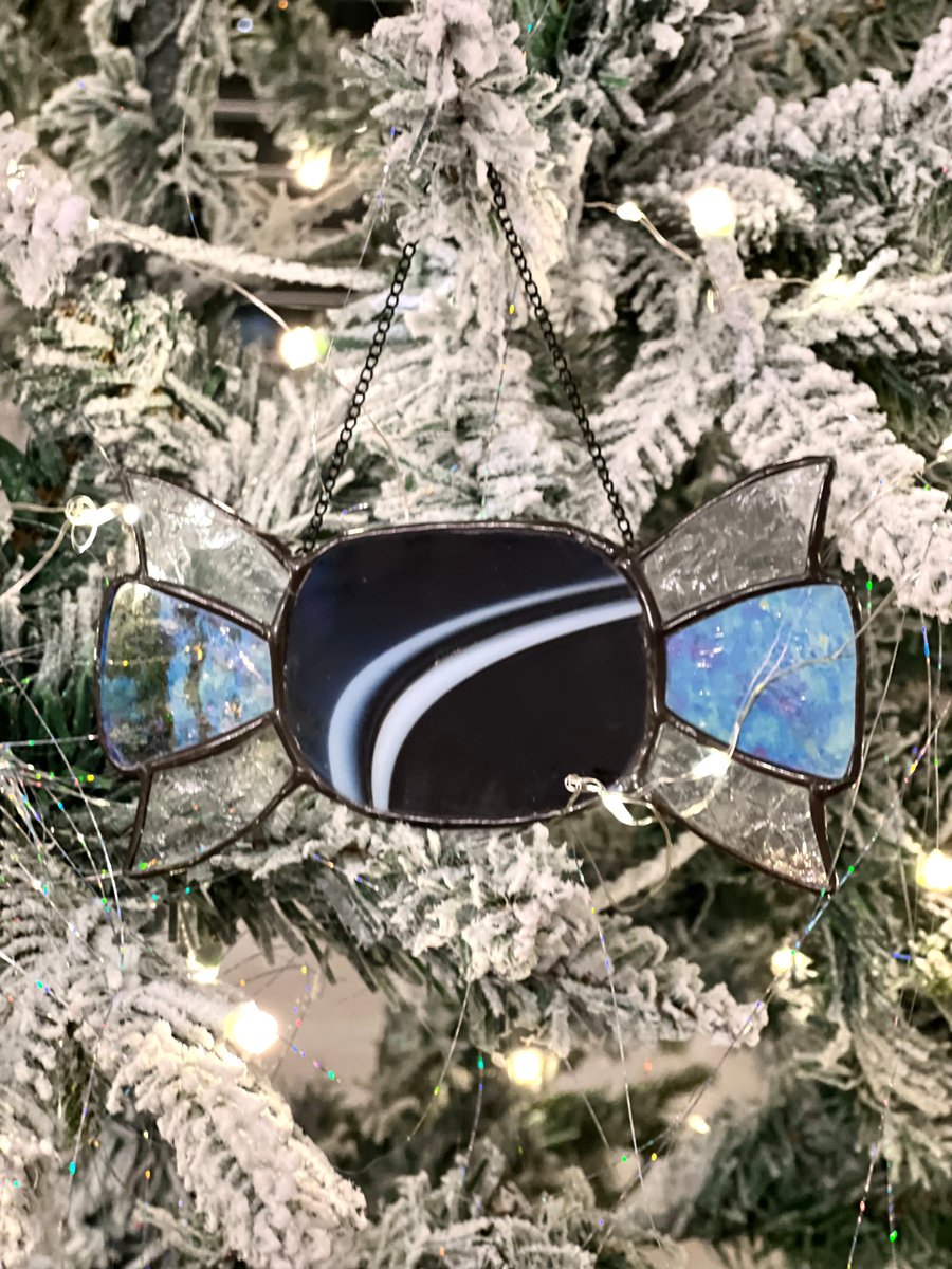 Stained glass humbug Christmas decoration - sweets decoration 