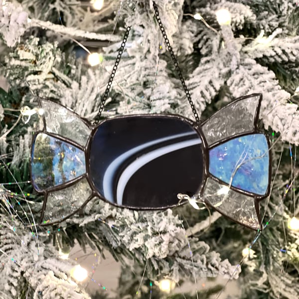 Stained glass humbug Christmas decoration - sweets decoration 