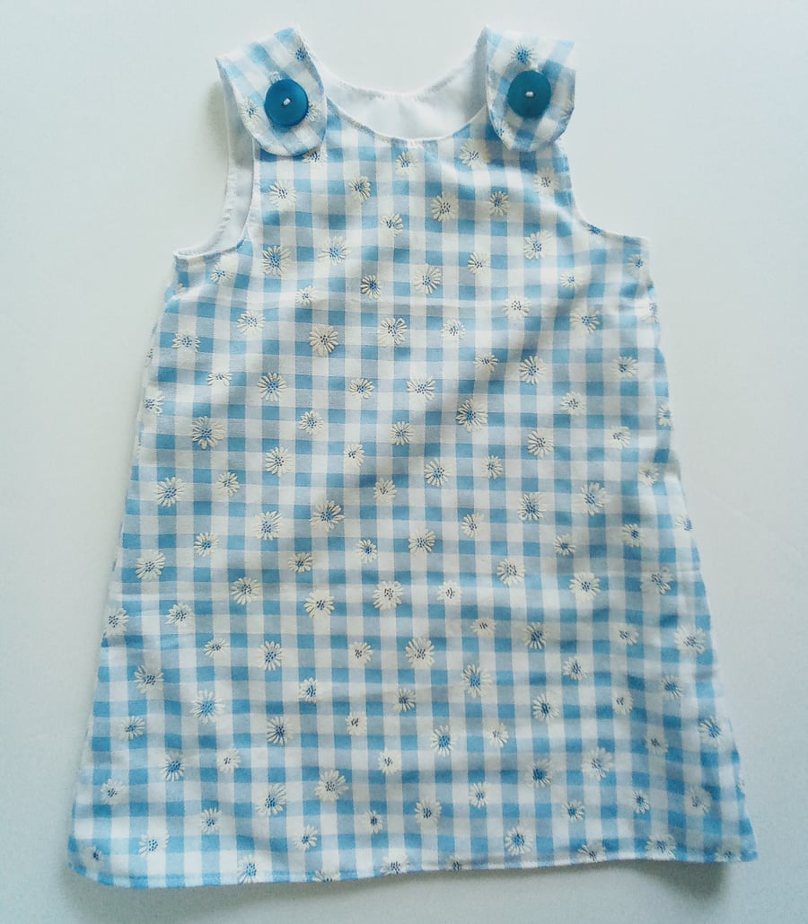 Dress, Age 2 years, blue, gingham, floral, Summer dress, A line dress, pinafore 