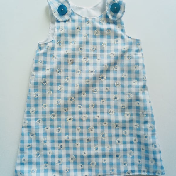 Dress, Age 2 years, blue, gingham, floral, Summer dress, A line dress, pinafore 