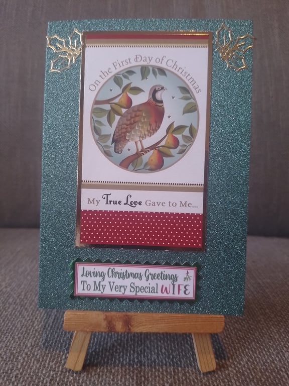 First Day Of Christmas Wife handmade Card