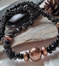 Designer 191.20ct Hawks Eye & Copper Bead Mens Necklace  - Image 1