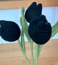  Black crochet tulips, gift for goths, forever flowers - Image 7