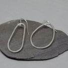 Silver drop earrings - mismatched organic pebbles in recycled sterling silver