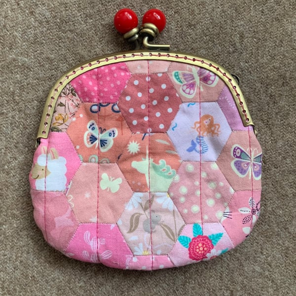 Pink clasp coin purse