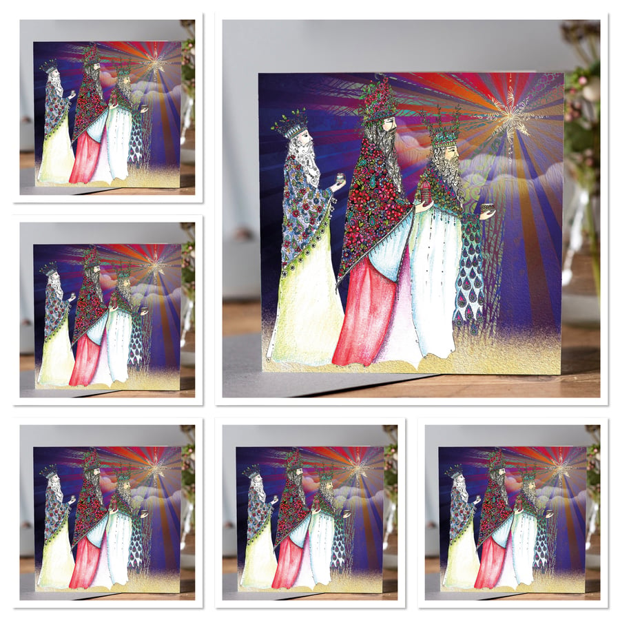 6 x 3 Wise Men Greeting card pack 