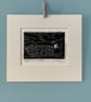 Lino Print onto Hand Made Paper - Amongst Trees Renishaw Hall - Image 2