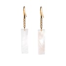 Pair of Gold Plated Mother of Pearl Drop Earrings