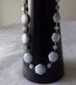 Blue Sky Sterling Silver Necklace featuring Cube and Hexagonal blue Opals - Image 2