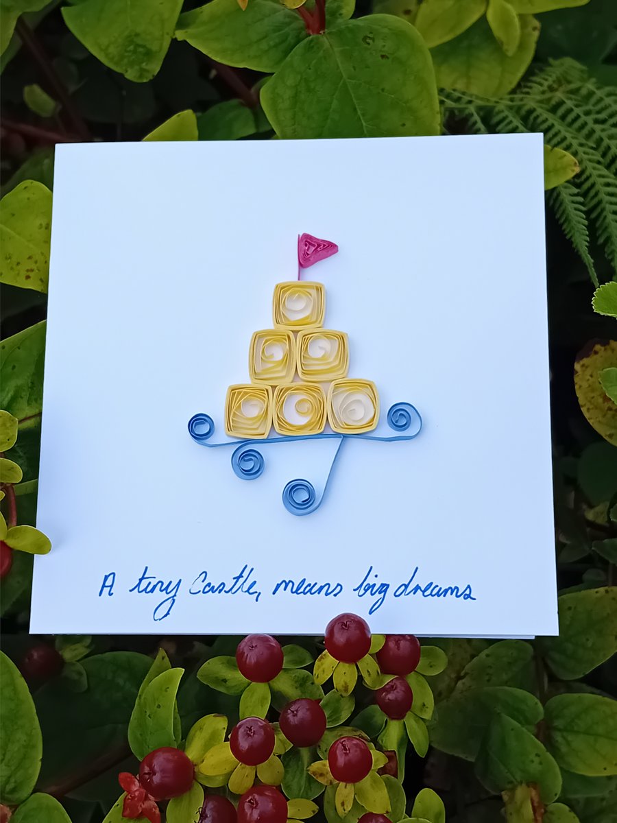 Quilled Sandcastle Greetings Card