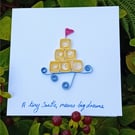 Quilled Sandcastle Greetings Card