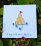 Quilled Sandcastle Greetings Card - Image 1
