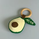 Crochet rattle avocado
