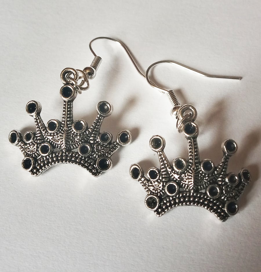 Princess Crown Queen Charm Earrings