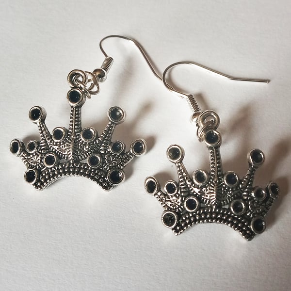 Princess Crown Queen Charm Earrings