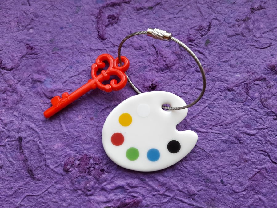 Paint palette keyring