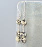 Spotty Dalmatian Jasper Natural Gemstone Sterling Silver Dangle Drop Earrings 