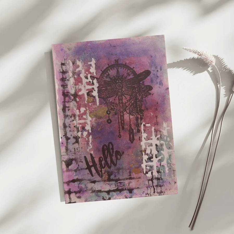 "Hello" Hand-painted card