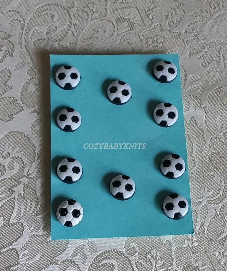 Black and white football buttons