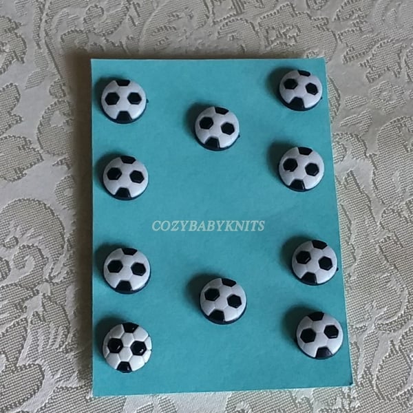 Black and white football buttons