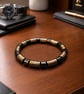 Black & Gold Stone Bracelet – 19 cm