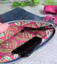 Upcycled Denim Clutch Bag with Pink Sequin Star and Detachable Suede Strap - Image 4