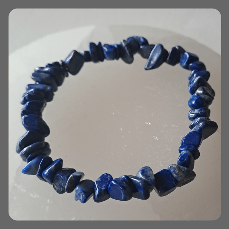 Lapis Lazuli Chip Stretch Bracelet