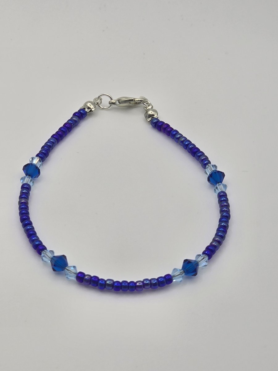 Preciosa Crystal Bicone bracelet - Light and dark blue