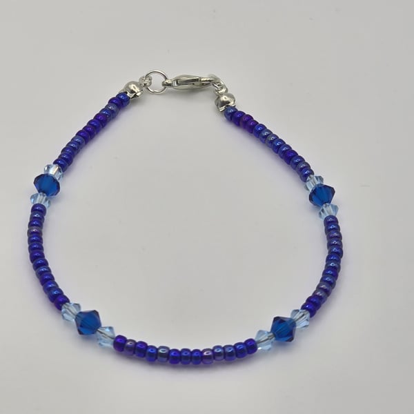 Preciosa Crystal Bicone bracelet - Light and dark blue