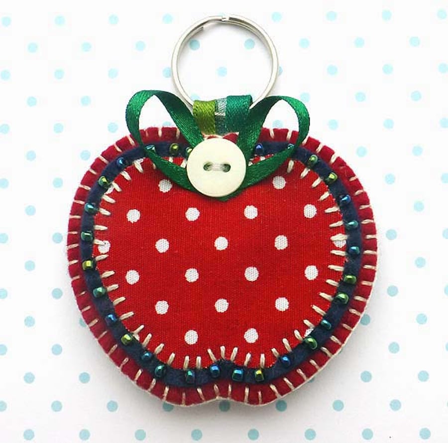 Apple Keyring Bag Charm