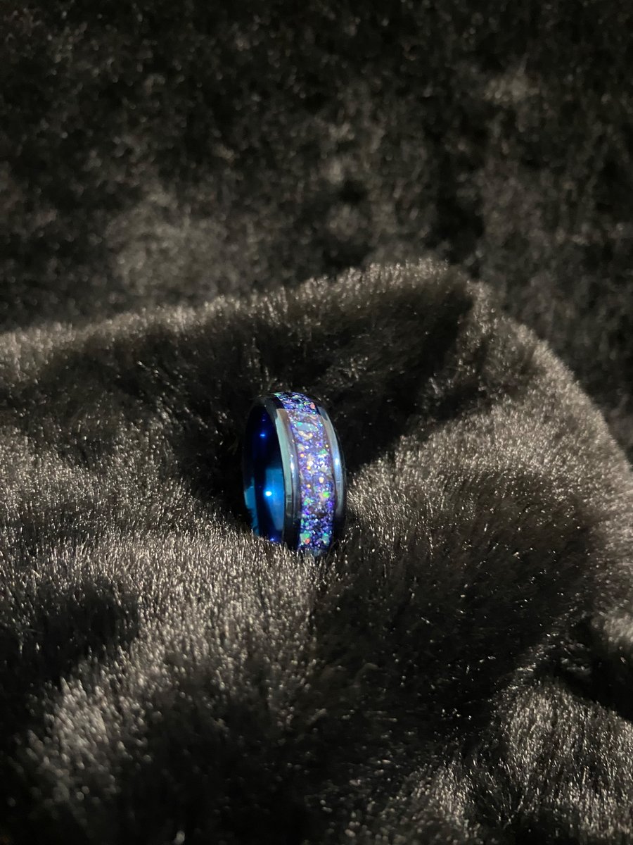 Titanium blue resin ring 