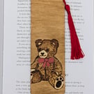 Teddy bear bookmark, pyrography, wooden bookmark gift for her