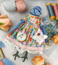 Spindle,  A  Tiny Hand Embroidered Blue Tit Folk Art Doll - Image 2