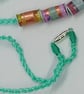 Aqua Paper Bead Necklace With Wire Ends - Image 2