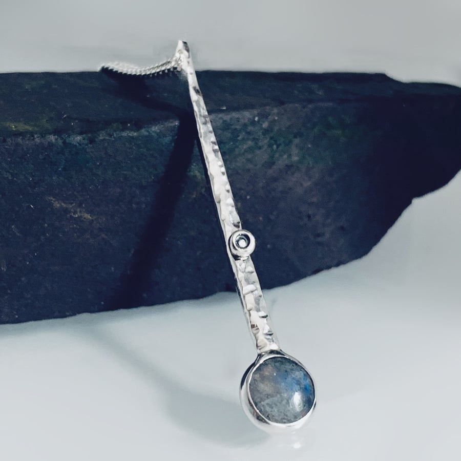 HANDMADE Recycled Sterling Silver Labradorite Pendant