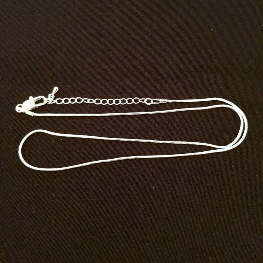 Silver Plated Snake Chain Adjustable 16 To 18inc