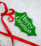 Holly Leaf with Berry personalised - Hand Made - Image 3