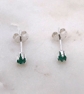 Green Onyx Facet 3mm Gemstone 6 Prong Sterling Silver Stud Earrings. - Image 5