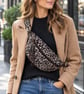 Animal print sling bag leopard print velvet bum bag shoulder bag