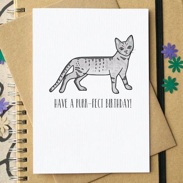 "Have a Purr-fect Birthday" Funny Cat Card