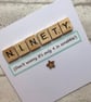 Handmade 90th Birthday Card: Scrabble Tile Design - Image 2