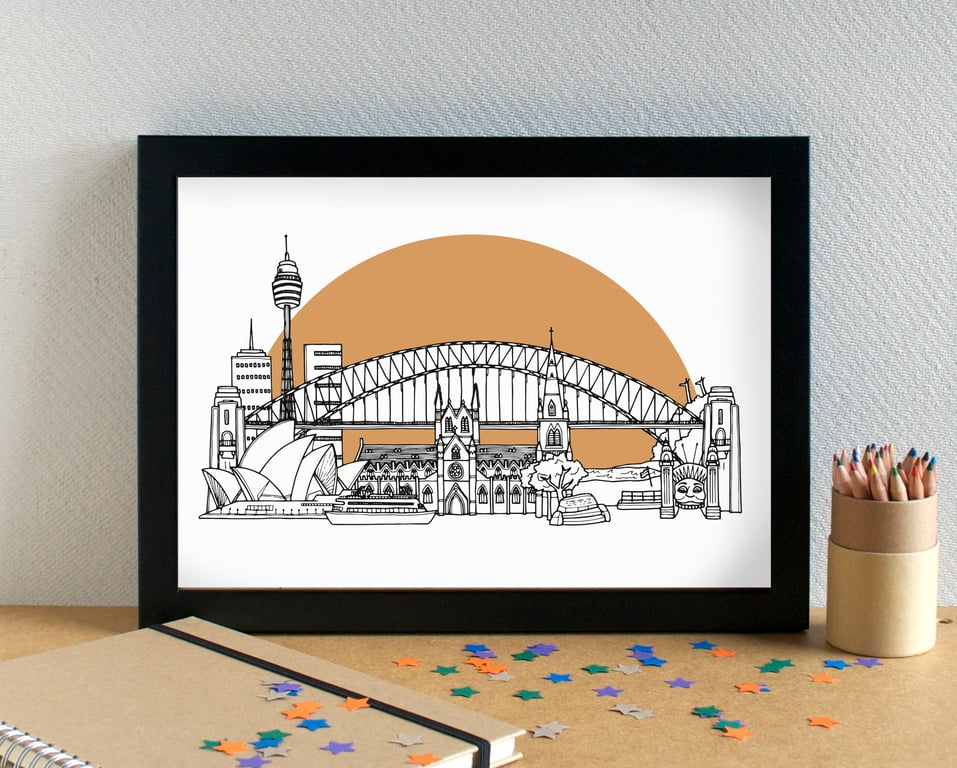 Sydney Skyline Art Print