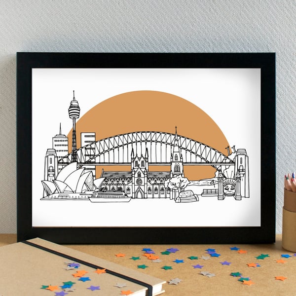 Sydney Skyline Art Print
