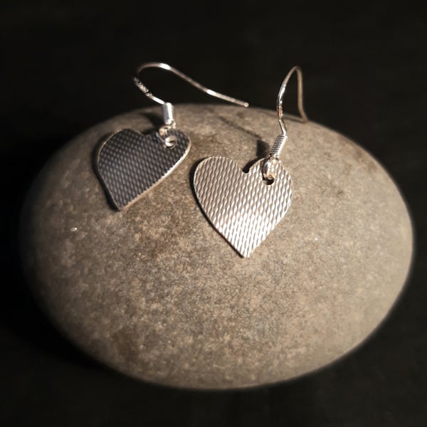 Textured Heart Earrings