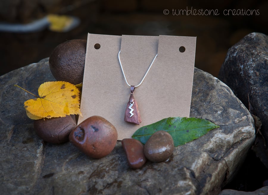 Welsh Waterfall Country River Stone Pendant