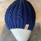 Hand Knitted Beanie Hat In a Timeless Cable Design