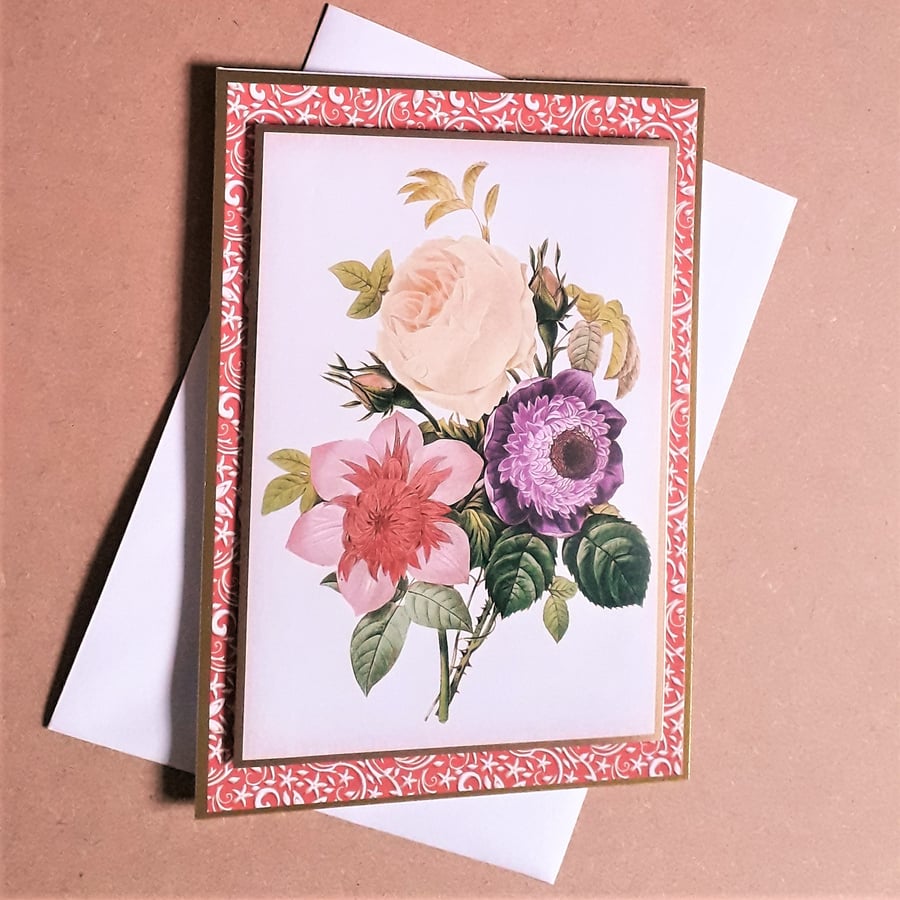 Beautiful blank floral card
