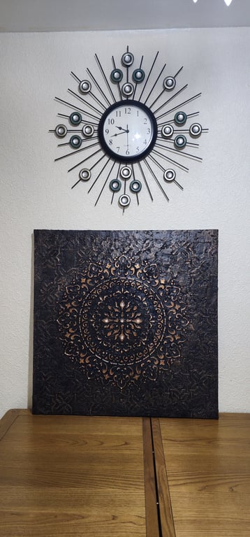 handmade patina painting with a unique,elegant finish-perfect for home or office