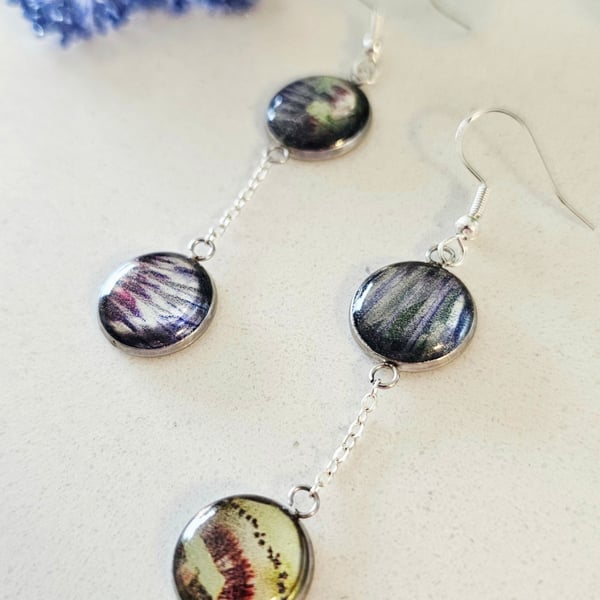 Passion flower drop earrings 